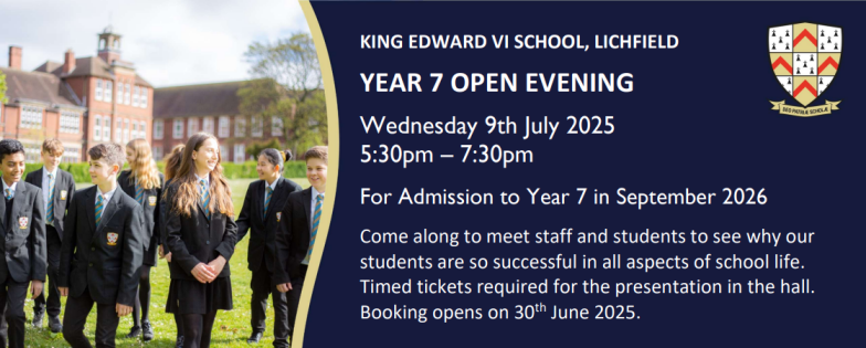 Open evening promotional banner 