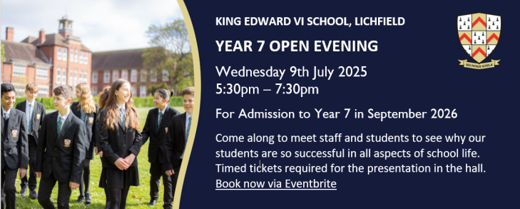 Open evening promotional banner 