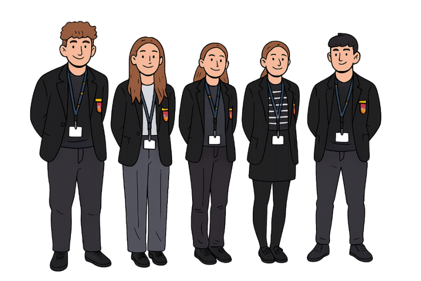 A cartoon representation of sixth form uniform 